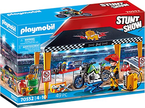 Playmobil 70552 Conjunto de Construção de Brincar PLAYMOBIL - Conjuntos de brinquedos - mota, ferramentas, acrobata, máscara de soldadura
