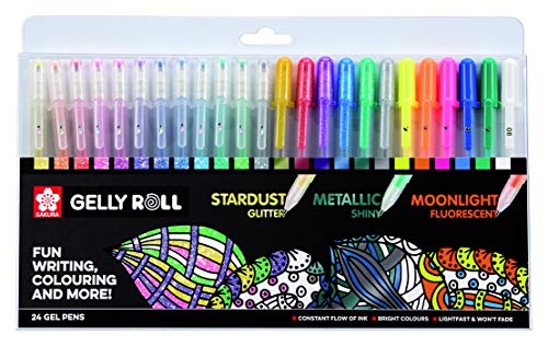Canetas de Gel SAKURA Pogumix 24 Unidades TALENS SAKURA - Canetas - canetas, gel, Sakura, pogumix, 24 unidades, cores fluorescentes