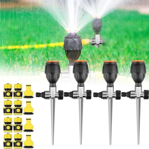 Sistema de Rega Rotativo para Jardim 360º AQWAL - Agricultura - preto, plástico, ajustável, rotativo