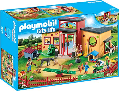 Playmobil City Life 9275 Hotel para Animais PLAYMOBIL - Conjuntos de brinquedos - hotel para animais, mesa de jantar, bar, parque infantil