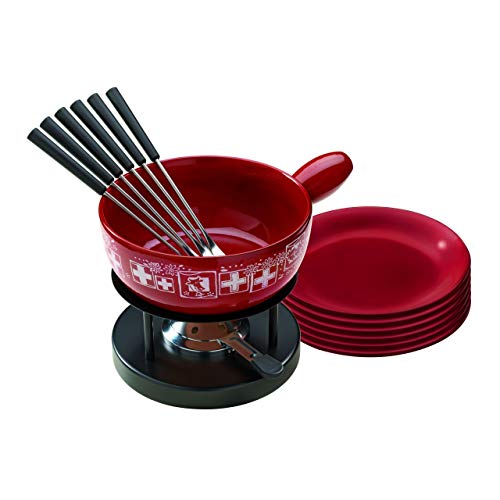 Fondue de Queijo Suíço KÜHN RIKON Vermelho KUHN RIKON - Panelas e conjuntos de fondue - queijo suíço, fondue, vermelho