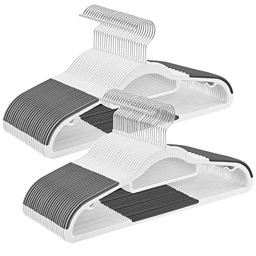 Conjunto de 50 Suportes para Roupa SONGMICS Branco e Cinzento SONGMICS - Acessórios de vestuário - suporte, parede, teto, plástico ABS