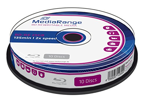 Disco de Blu-Ray Virgem MEDIA RANGE MR501 MediaRange - Mídias vazias - 25 GB, 2x, cakebox