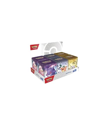 Jogo de cartas Bandai Pokémons Stacking Tins Q1 2024 Assort Bandai - Jogos - sortido, envio aleatório, 6 latas, cartas e adesivos