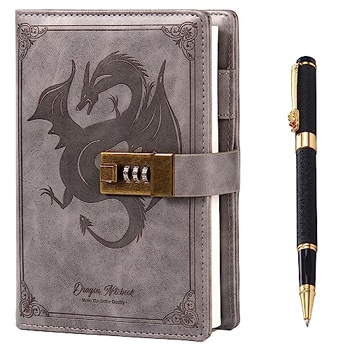 Caderno DRAGON Leather (Branco - 14.8x21cm) TIEFOSSI - Cadernos e bloco de notas - leather, branco, 14.8x21cm