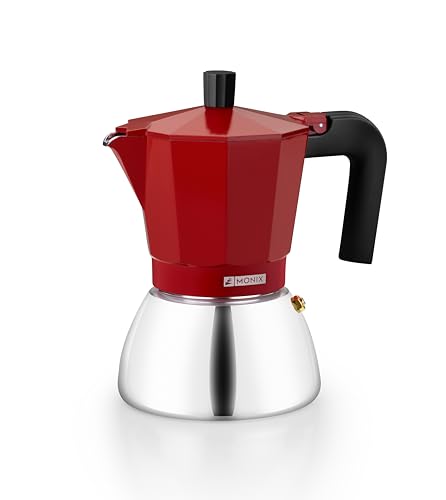 Cafeteira Italiana MONIX Induction Vermelho Isogona - Cafeteiras elétricas e de fogão - vermelho, alumínio, indução