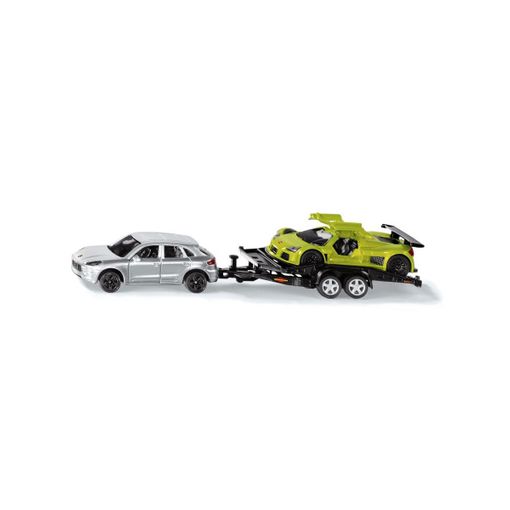 Camião de Transporte Siku com Carro Desportivo SIKU - Modelos em escala - transporte, carro desportivo, metal, comando de velocidade