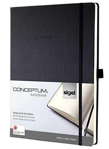 Caderno SIGEL Conceptum Preto (A4 - Pautado) Sigel - Cadernos e bloco de notas - a4, pautado, capa resistente, fecho elástico