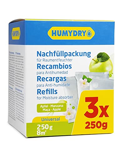 Recargas para Desumidificador HUMYDRI Recambio de Manzana (3 x 250 g) HUMEX S.A. - Absorvedores de umidade - recarga, desumidificador, humydri, manzana, 250g