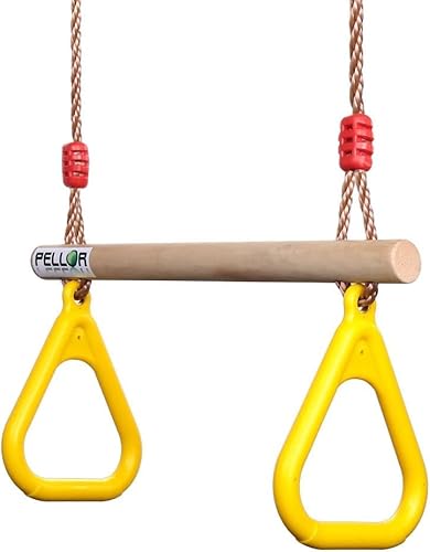 Trampolim de Madeira com Anéis de Ginástica PELLOR PELLOR - Baloiços de brincar - madeira, anéis, ginástica