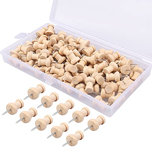 Pegador WOWOT Madeira com Pontas de Aço 100 Un Wowot - Alfinetes e tachas - madeira, pontas de aço, 100 unidades