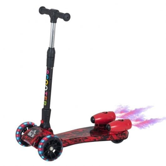 Trotinete Elétrica HOMCOM Vermelha (Idade Mínima: 3) HOMCOM - Patinetes elétricos - altura ajustável, manípulo ajustável, dobrável, transportável