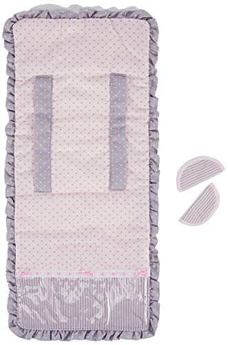 Almofada para Cadeira de Passeio BABYLINE Comfortable Dots Babyline - Móveis para bebês e crianças pequenas - poliéster, lavável, 40x30 cm, cor rosa
