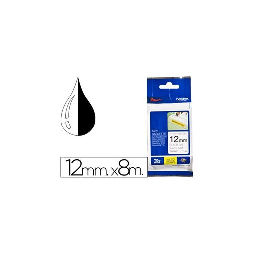 Fita para Etiquetadora Brother TZe-S231 Preto sobre Branco Brother - Fitas de etiquetas e recargas - preto, branco, 8 m, brother