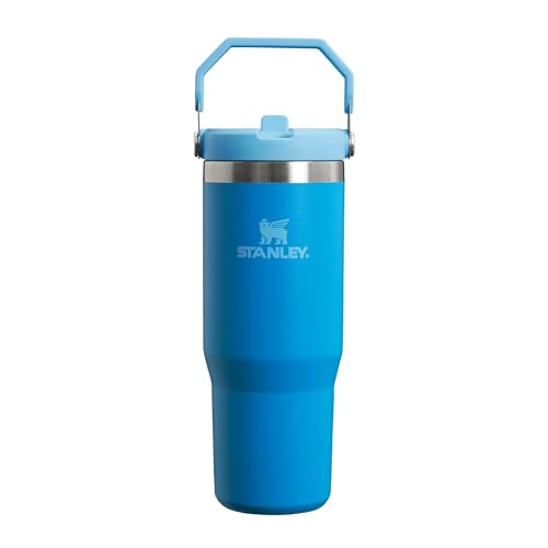 Garrafa STANLEY IceFlow Flip Straw (0.89 L) Pacific Market International - Porta-alimentos e bebidas - 0.89 L, plástico, preto, azul, branco