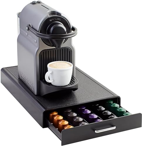 Caixa de Armazenamento AMZBASICS (Nespresso) Amazon Basics - Corrediças de gaveta - 0.5 kg, plástico, preto, branco