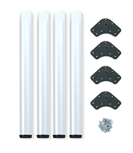 Pernas para Mesa, EMUCA, Reguláveis em Altura, Aço, Branco, 60x60 cm Emuca - Pernas de mesa - reguláveis, aço, branco, 60x60 cm