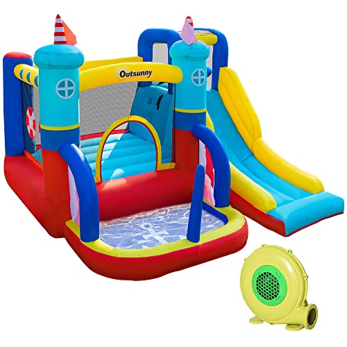 Piscina Insuflável OUTSUNNY Castelo com Escorrega (266x261x201 cm) Outsunny - Parques aquáticos e escorregas - castelo, escorrega, 266x261x201 cm