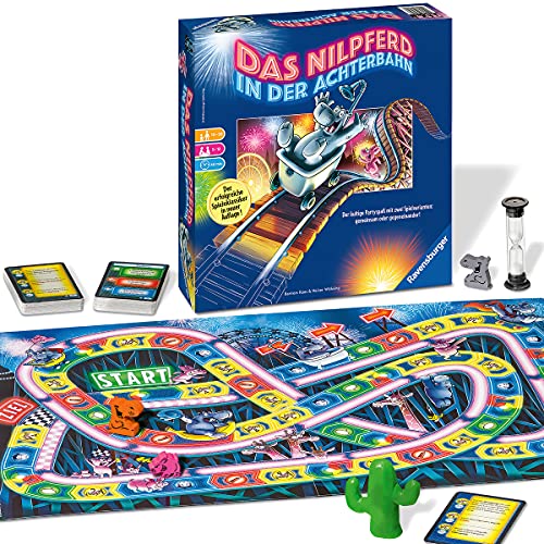 Jogo de tabuleiro RAVENSBURGER Das Nilpferd in der Achterbahn (10 anos) Ravensburger - Jogos de tabuleiro - hipopótamos, 3-12 jogadores, descobrir, criatividade
