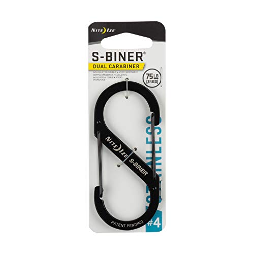 Nite Ize S-Biner Size 4 SB4-03-01 NITE IZÉ Nite Ize - Acessórios de computador - metal, 33 kg, preto prateado, 2 molas