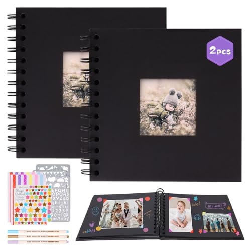 Álbum de Fotografias JUNUNDJING 2 Pcs (Preto) JUNUNDJING - Álbuns de fotos - 2 capas, 40 páginas, sem ácido, cartão
