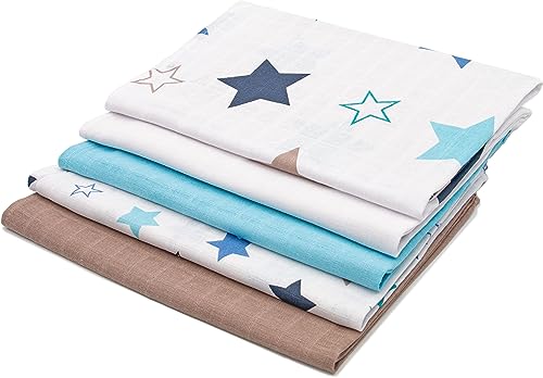 Lençol de Cama ZOLLNER 5 Muselinas para Bebé (70 x 70 cm) ZOLLNER - Lençóis - 5 muselinas, 70x70 cm, macio, absorvente