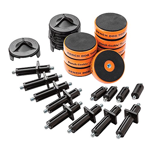 Conjunto de acessórios para proteger peças de trabalho 28 peças Bench Dog Tools - Acessórios para ferramentas - 28 peças, suporte para parafusos, tábua de apoio