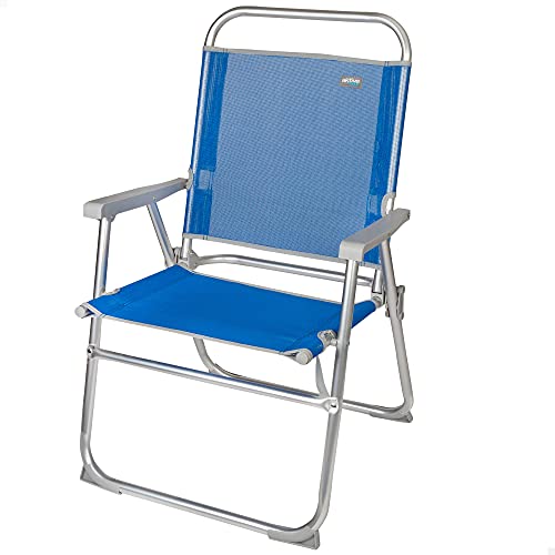 Cadeira de Praia AKTIVE Azul (Plástico e Metal) AKTIVE - Móveis de exterior - plástico, metal, azul, praia