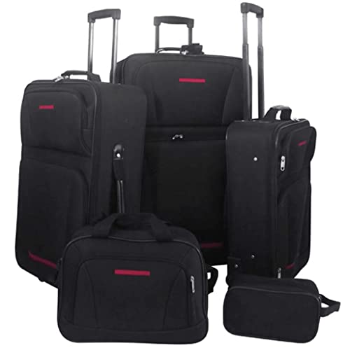 Conjunto de Malas de Viagem VDXA (Preto - Poliéster) vidaXL - Bolsas, carteiras e estojos - conjunto, malas, viagem, preto, poliéster