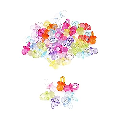 Chupetas de Sorte 100 Pcs Mini Chupete Deco Acrylic Decorative Transparent Welcome To The Baby Jieddey - Confetes - mini, chupete, deco, Acrylic, transparente