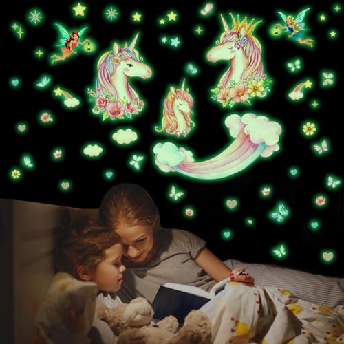 Autocolantes de Parede para Crianças FONIUNICORNIO youandmi - Papel de parede - unicórnio, luminoso, fácil de instalar, decorativo