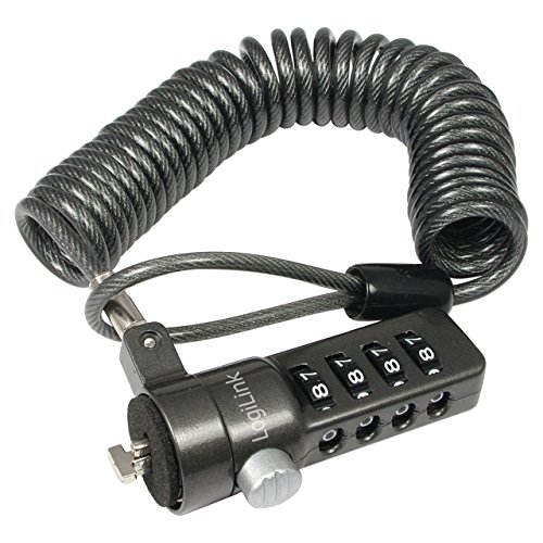 Cadeado Antirroubo LOGILINK Laptop Anti-Theft Lock (Preto) Logilink - Fechaduras e chaves - cadeado, anti-rroubo, portátil, combinatório, cabo de aço, protecção PVC