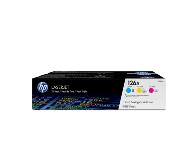 Toner HP 126A Cores (CF341A - 3000 páginas) HP - Cartuchos de toner e jato de tinta - laser, 3000 páginas, preto ciano amarelo magenta