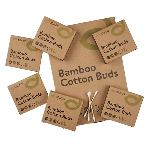 Cotton Buds Ecoslurps Bamboo 600 Unidades EcoSlurps - Hastes de algodão - cotonetes, bamboo, ecológicos