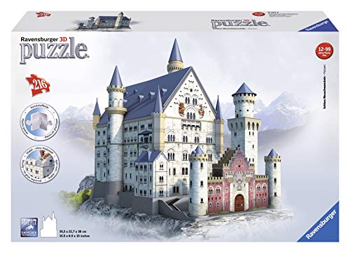 Puzzle 3D RUNANDRAKE Castelo Neuschwanstein (Idade Mínima: 12 - 216 Peças) Ravensburger - Quebra-cabeças de encaixar - puzzle 3d, castelo neuschwanstein, 216 peças, idade mínima 12