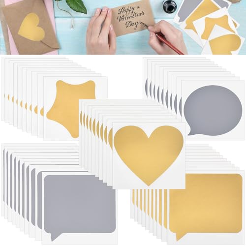 Autocolantes Decorativos REFORUNG 100 Peças REFORUNG - Enfeites e acabamentos - 100 peças, papel gelo, coração, estrela