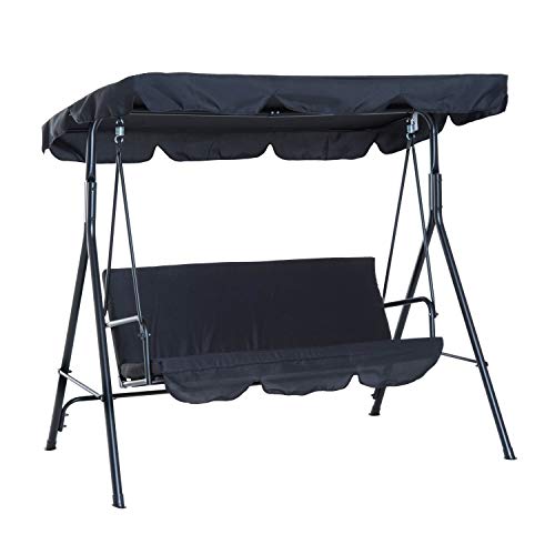 Baloiço de Jardim Outsunny | Preto - 70x72x125cm Outsunny - Móveis de exterior - jardim, preto, 70x72x125cm