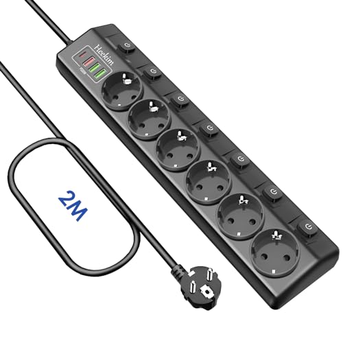 Extensão Elétrica REGLETAS com 6 Tomadas e 3 USB heekim - Fios e cabos elétricos - 6 tomadas, 3 usb, 2 metros, 4000w