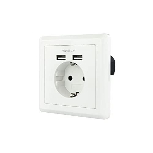 Tomada NANOCABLE CEE 7/3+USB Branco (2 m) NANOCABLE - Tomadas e soquetes de energia - 3 fios, USB tipo A, usb tipo b, corrente máxima