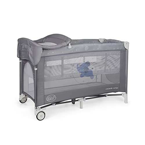 Berço de Viagem MS BABY 2 Alturas (Branco - Alumínio) Innovaciones MS - Parques infantis - segurança, suporte pescoço, removível, almofada, 2 posições