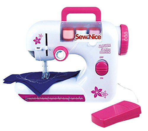 Máquina de Costura LENA Lena Kids (Idade Mínima Recomendada: 8 anos) LENA - Máquinas de trabalho de tecidos - elétrica, fácil de usar, resistente, 3 tipos de fios