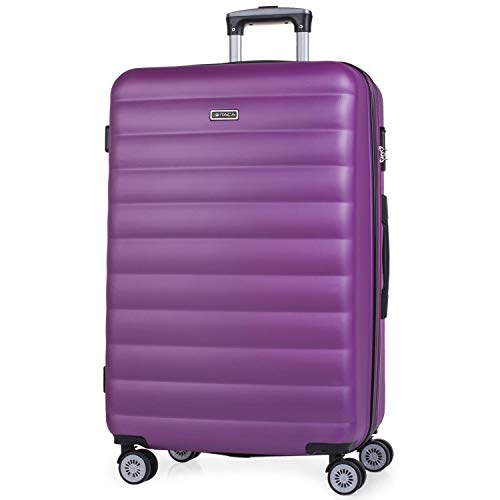 Mala de Viagem Grande ITACA Abs Texturizado Roxo (100 L) ITACA - Malas - 100 L, anti-chuvas, 4 rodas, extensível