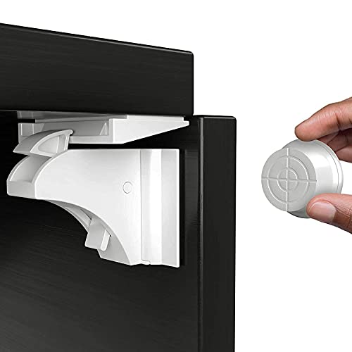 Kit de fechadura magnética para crianças Govvay - Móveis para bebês e crianças pequenas - fechadura magnética, 8 peças, adesivo resistente