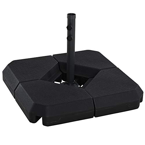 Base para Chapéu de Sol Outsunny | 80 x 80 x 56 cm - Preto Outsunny - Guarda-sóis e guarda-chuvas - 80x80x56 cm, preto