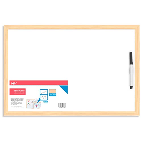 Quadro Branco MP 40X30 Cm Madeira Natural Madrid Papel import Spain - Quadros brancos de apagar a seco - madeira, fibra natural, quadro, 40x30 cm