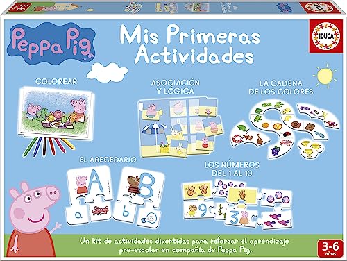 Jogo Educa Borrás Peppa Pig My First Activities TBD - Jogos - peppa pig, cartão, colorear, associar, cores, alfabeto, números
