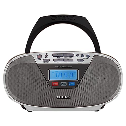Rádio Portátil Aiwa Bbtu-400Sl Prateado Aiwa - Reprodutores de áudio e gravadores - bluetooth, cd, mp3 usb, despertador