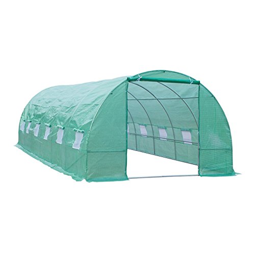 Túnel de Cultura de Plantas Outsunny | 8 m x 3 m x 2 m - Cinzento SPANISH AOSOM - Estufas - túnel, cultura, plantas, outsunny, 8m, cinzento