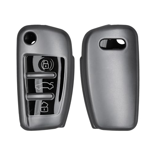 Capa para Comando KWMOBILE KWMOBIL-CAU-AUDI Kw-Commerce - Porta-chaves - poliuretano, Audi, preto, branco