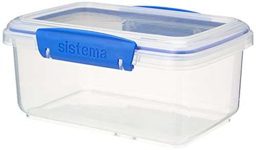 Caixa de armazenamento de alimentos KLIP IT com clip 1L azul Sistema - Recipientes de armazenamento de alimentos - 1L, fácil de limpar, bpa free, resistente ao gelo
